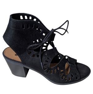 Brash Black Lace-up Sandals 7.5
